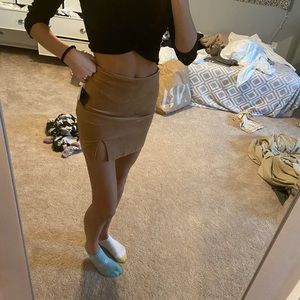 Tan suede skirt